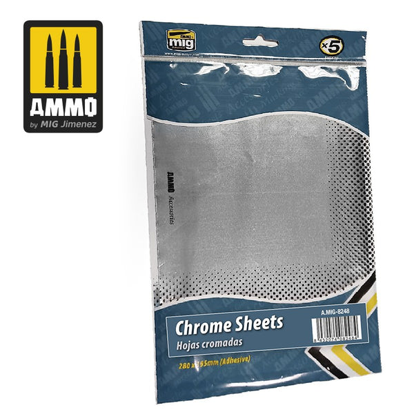 AMMO by Mig 8248 Masking foil Chrome Sheets 280x195mm