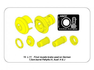 ABER 16L11 1/16 Final Muzzle Brake Used on German 7.4cm Barrel PzKpfw.IV, Ausf. H & J