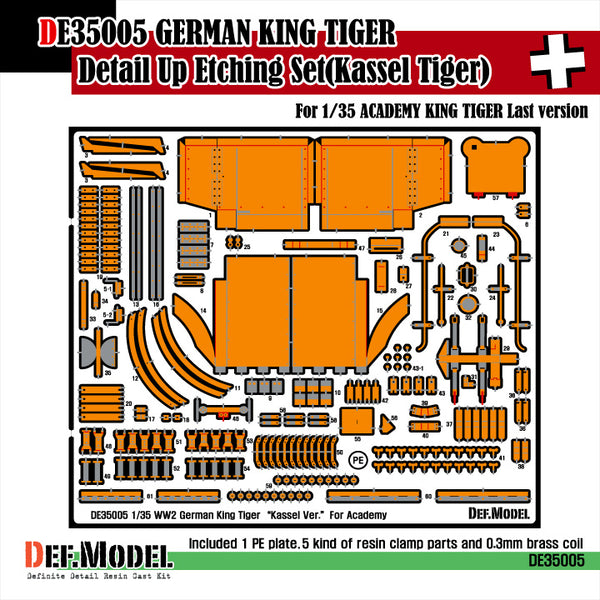 Def Model DE35005 1/35 German King Tiger Kassel Version PE Set