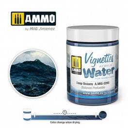 AMMO by Mig 2240 Vignettes Acrylic Water for Dioramas - Deep Oceans (100ml)