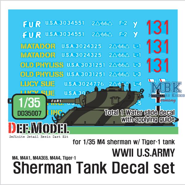Def Model DD35007 1/35 WWII US army M4 Tank company decal set