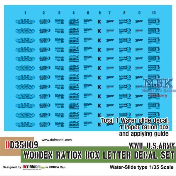 Def Model DD35009 1/35 WWII US wooden ration box letter decal set