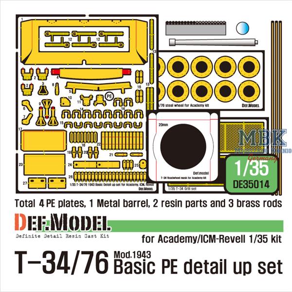 Def Model DE35014 1/35 T-34/76 Mod.1943 Basic PE detail up set