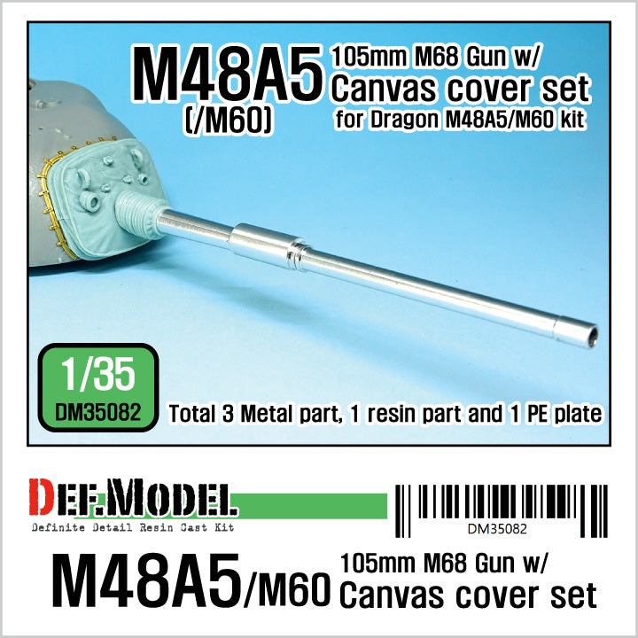 Def Model DM35082 1/35 US M48A5, M60 105mm gun w/canvas cover set