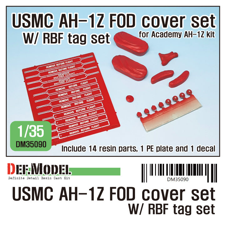 Def Model DM35090 1/35 USMC AH-1Z FOD Cover w/ RBF Tag Set (Academy 1/35)