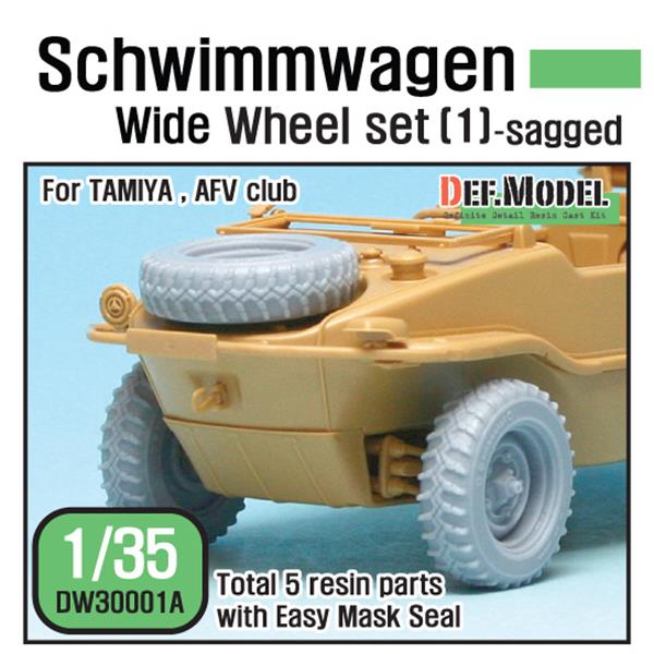Def Model DW30001A 1/35 WW2 Schwimmwagen Wide Wheel set