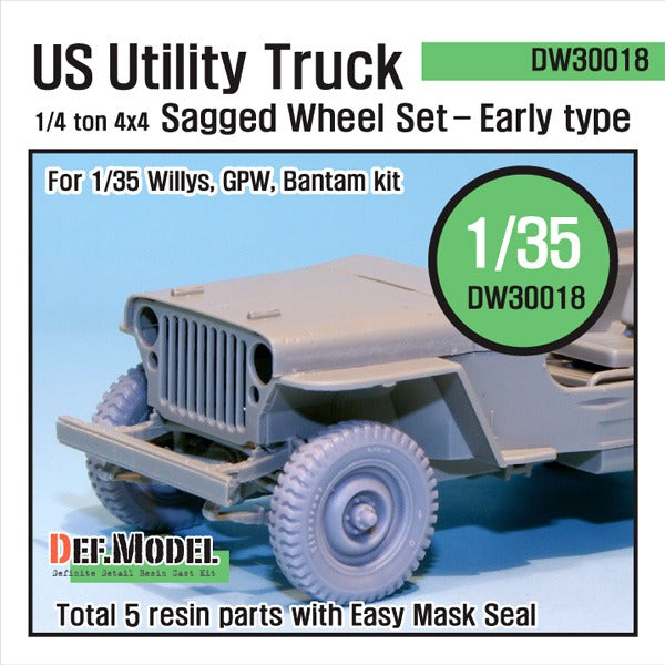 Def Model DW30018 1/35 WW2 US 1/4 ton 'Early' Wheel set