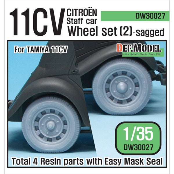 Def Model DW30027 1/35 WW2 11CV Staff car sagged wheel set #2