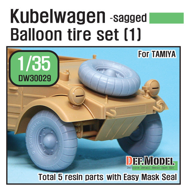Def Model DW30029 1/35 WWII Kübelwagen Balloon Tire set (1)- sagged