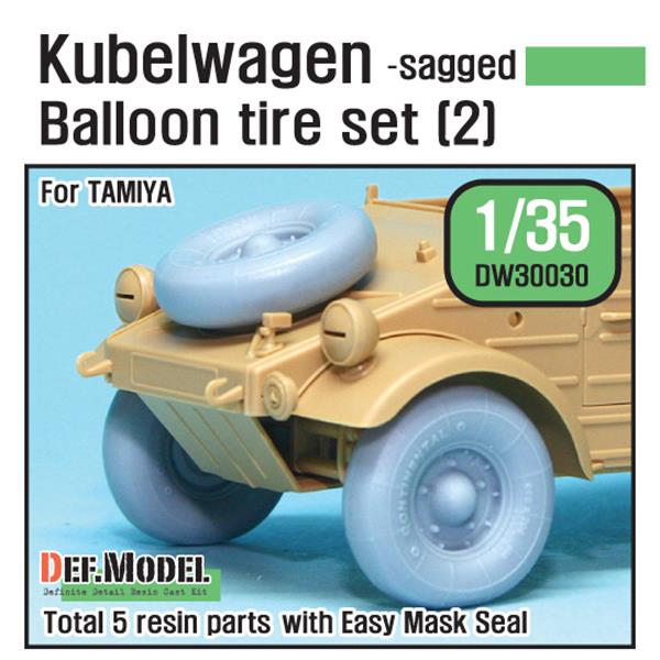 Def Model DW30030 1/35 WWII Kübelwagen Balloon Tire set (2)- sagged