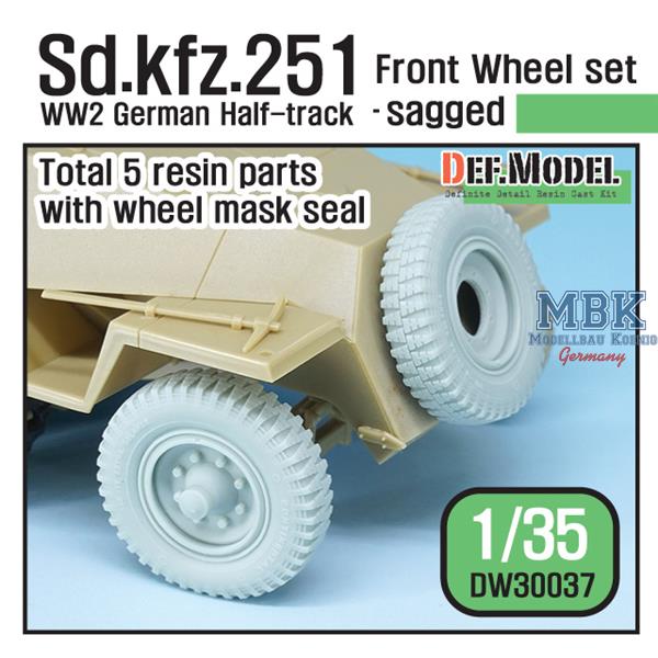 Def Model DW30037 1/35  Sd.Kfz.251 Half-Track Sagged Front Wheel set