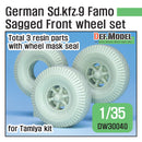 Def Model DW30040 1/35 German Sd.Kfz.9 Famo Sagged Front Wheel Set