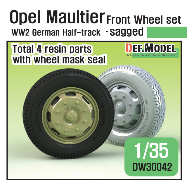 Def Model DW30042 1/35 Opel Maultier Half-Track Sagged Front Wheel set