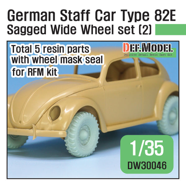 Def Model DW30046 1/35 German Staff Car Type 82E Wheel Set 02-Wide (Semperit)