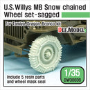 Def Model DW30036 1/35 WW2 U.S. Willys MB Snow Chained Wheel set