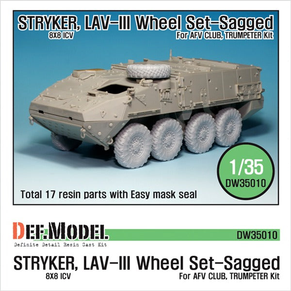 Def Model DW35010 1/35 Stryker/LAV-III Mich. XML Sagged Wheel set
