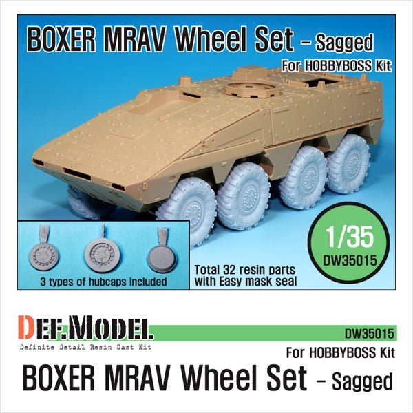 Def Model DW35015 1/35 German GTK Boxer MRAV Sagged Wheel set