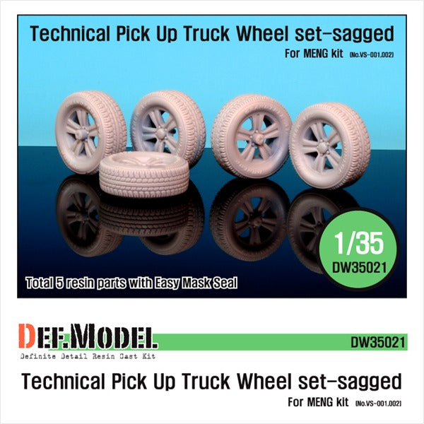 Def Model DW35021 1/35 Technical Pick up Truck Sagged wheel set