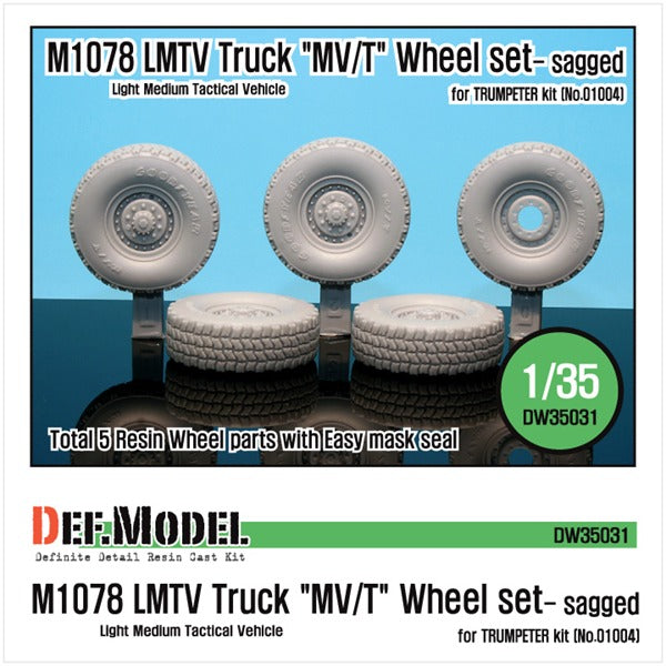 Def Model DW35031 1/35 M1078 LMTV Truck "MV/T" Sagged Wheel set