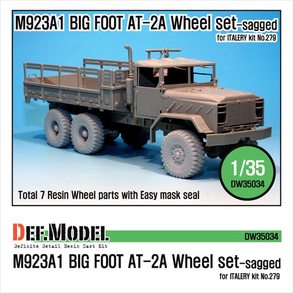 Def Model DW35034 1/35 M923A1 BIG FOOT Truck GY AT-2A Sagged Wheel set