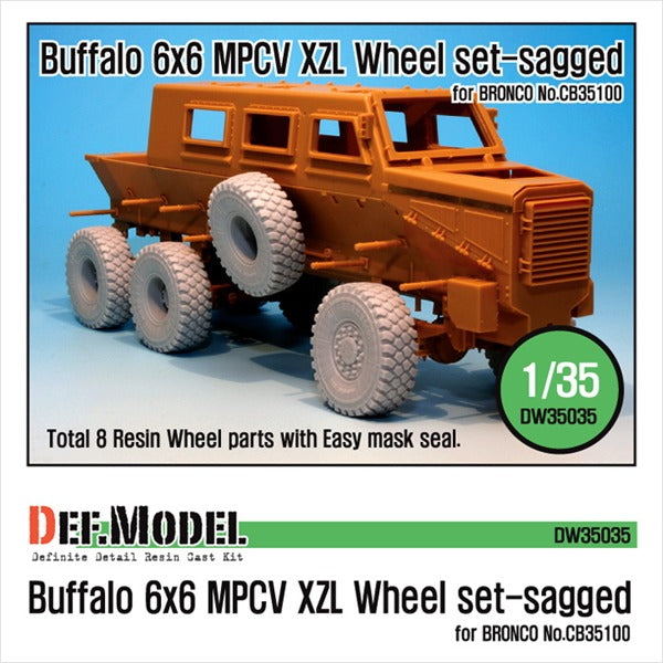 Def Model DW35035 1/35 Buffalo 6x6 MPCV Mich. XZL Sagged Wheel set