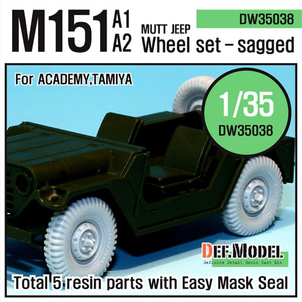 Def Model DW35038 1/35 US M151 Jeep Sagged wheel set