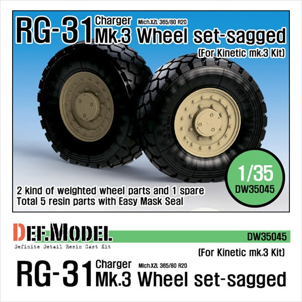 Def Model DW35045 1/35 US RG-31 Mk.3 Sagged Wheel set