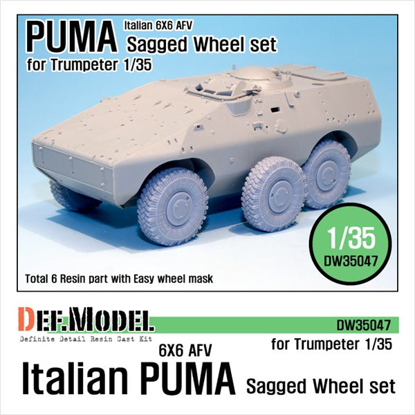 Def Model DW35047 1/35 Italian PUMA 6X6 AFV Sagged Wheel set
