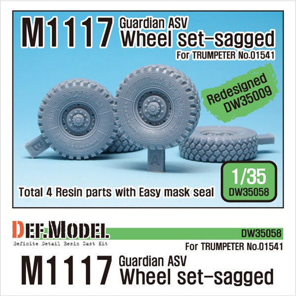 Def Model DW35058 1/35 US M1117 Guardian ASVi Sagged Wheel set