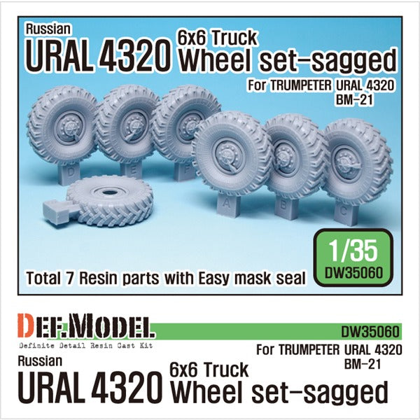 Def Model DW35060 1/35 Russian URAL-4320 Truck / BM21 Sagged Wheel set