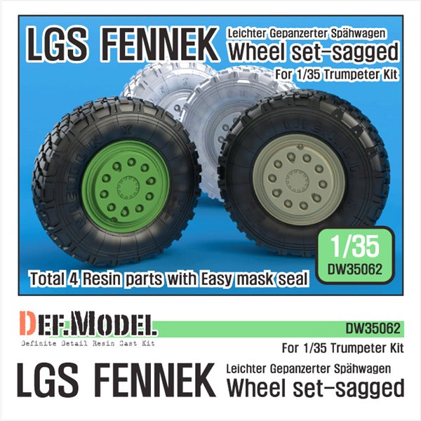 Def Model DW35062 1/35 German/Dutch LGS Fennek Sagged Wheel set