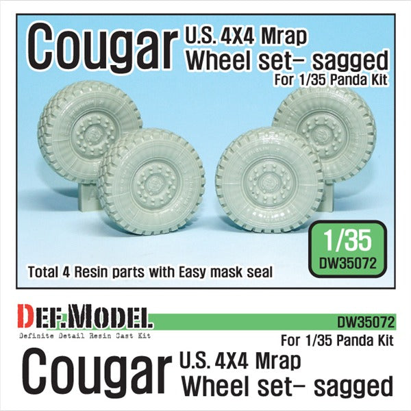 Def Model DW35072 1/35 U.S Cougar MRAP Sagged Wheel set