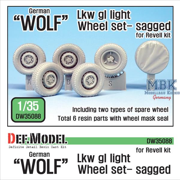 Def Model DW35088 1/35 German 'Wolf' Lkw gl Iight Sagged Wheel set