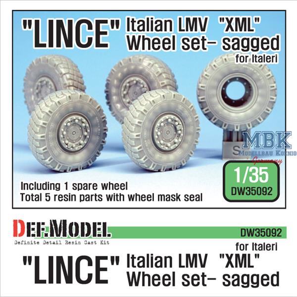 Def Model DW35092 1/35 Italian LMV Lince Mich.'XML' Sagged Wheel set