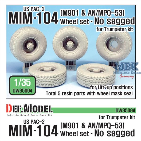 Def Model DW35094 1/35 US M901 & AN/MPQ-53 Trailer Wheel set - Not Sagged