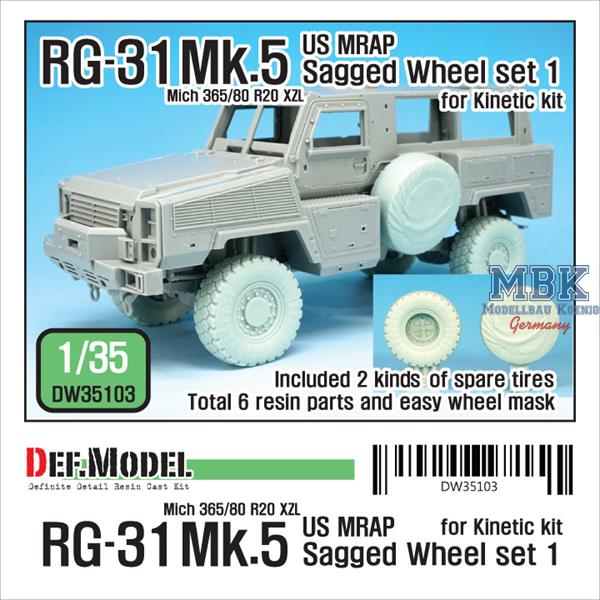 Def Model DW35103 1/35 RG-31 Mk.5 Sagged Wheel set