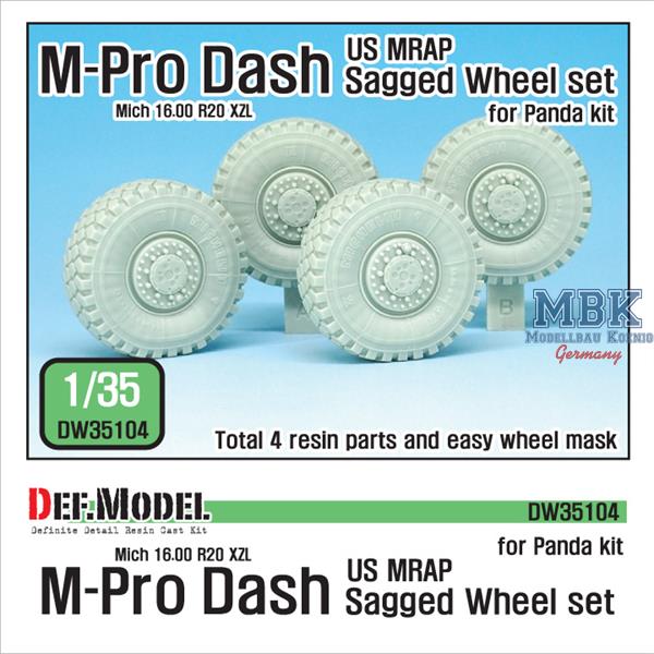 Def Model DW35104 1/35 US MRAP M-pro Dash Sagged Wheel set
