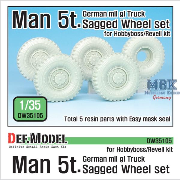 Def Model DW35105 1/35 MAN 5t milgl Truck Sagged Wheel set (Continental)