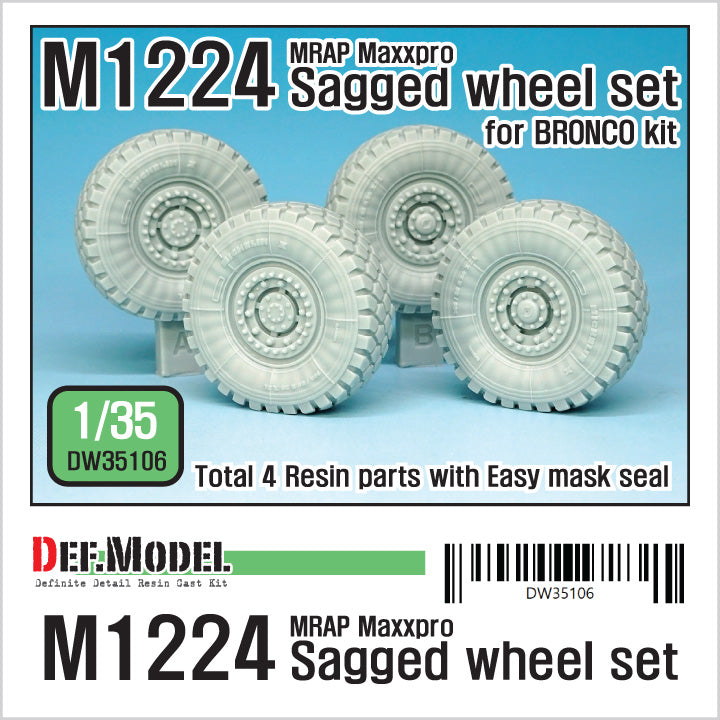 Def Model DW35106 1/35 M1224 MRAP M-pro Sagged Wheel set (for Bronco)