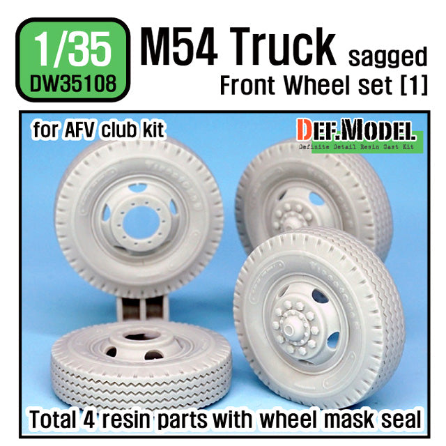 Def Model DW35108 1/35 M54A2 Cargo Truck Sagged Front Wheel set (1)