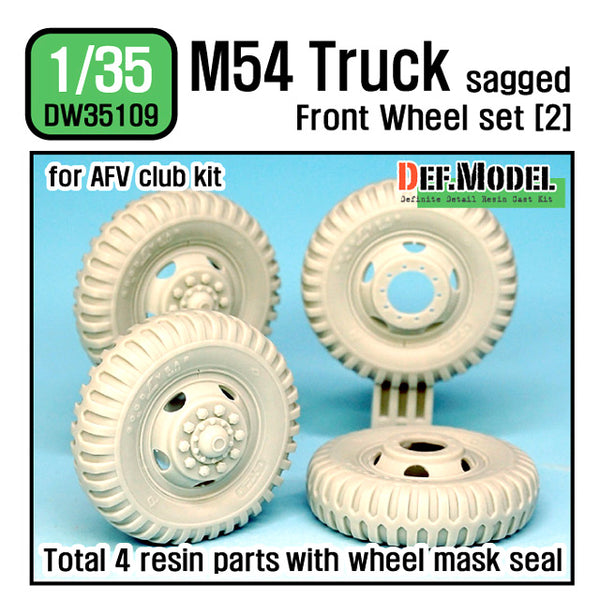 Def Model DW35109 1/35 M54A2 Cargo Truck Sagged Front Wheel set (2)