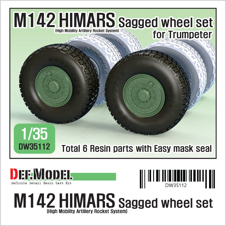 Def Model DW35112 1/35 M142 HIMARS Sagged Wheel set (for Trumpeter)