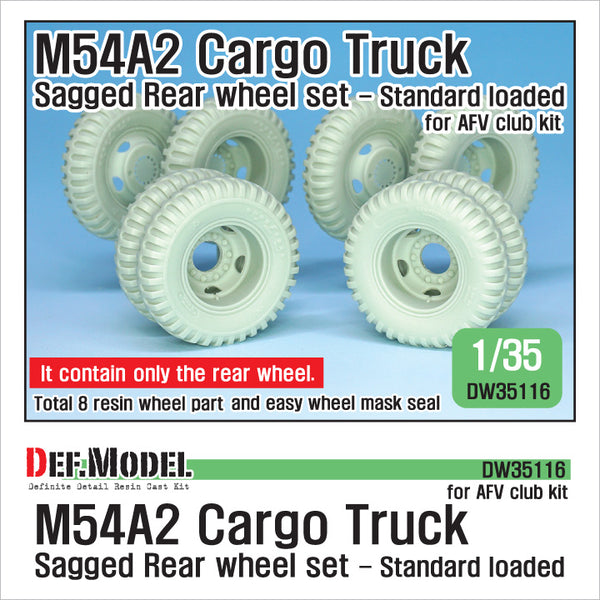 Def Model DW35116 1/35 US M54A2 Cargo Truck Sagged Rear Wheel Set- Standard Loaded