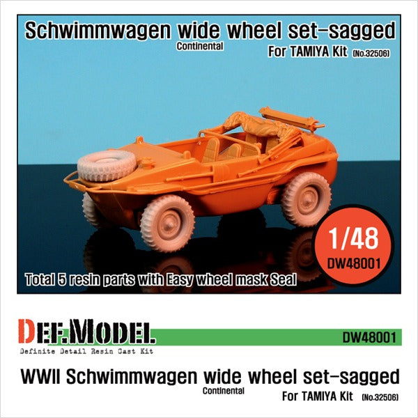 Def Model DW48001 1/48 WW2 Schwimmwagen Wide Wheel set