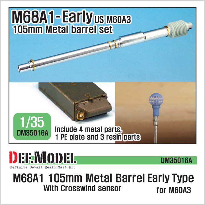 Def Model DM35016A 1/35 M68A1 105mm Metal Barrel Early Type (for M60A3)