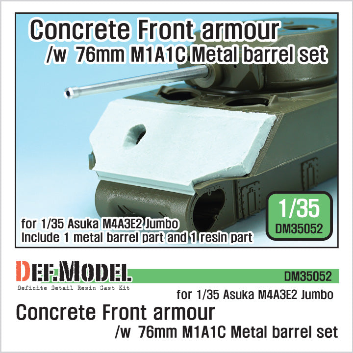 Def Model DM35052 1/35 US M4A3E2 Concrete Front armour /w M1A1C barrel