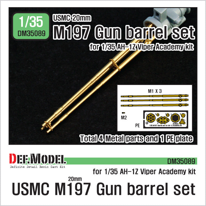 Def Model DM35089 1/35 M197 152mm Gun Metal Barrel Set (for 1/35 Academy AH-1Z Viper)