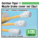 Def Model DM35102 1/35 WWII German Tiger-I Muzzle Brake Canvas Cover Set (3pcs) for Tiger, Elefant, Ferdinand kit