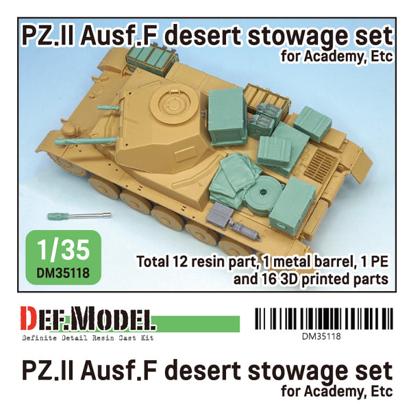 Def Model DM35118 1/35 WWII German Pz.II Ausf.F Desert stowage set for Academy kit