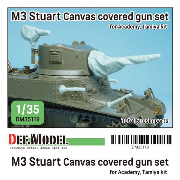 Def Model DM35119 1/35 WWII US M3 Stuart Canvas covered gun set for Academy, Tamiya kit